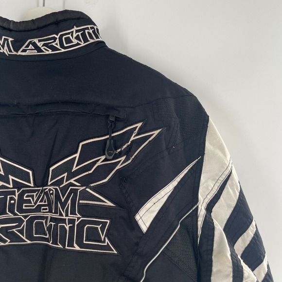 Arctic Cat Team Arctic Sno Pro A-Tex Snowmobile Jacket Black White *READ* Sz L M - Picture 15 of 16